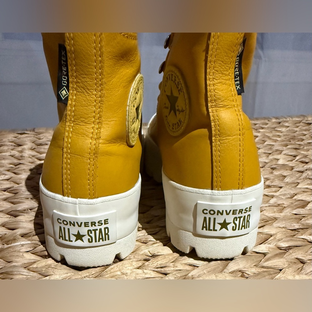 Sold | Converse | High-Top Gore-Tex Waterproof Leather Lugged Sneakers Mustard - Picture 3 of 10